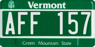 VT license plate AFF157