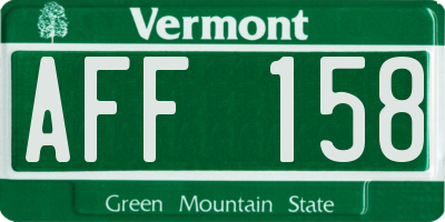 VT license plate AFF158