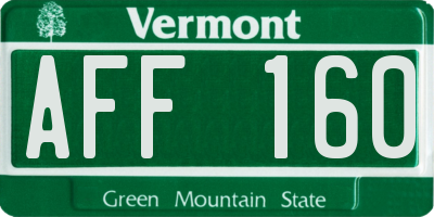 VT license plate AFF160