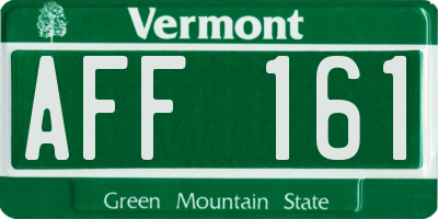 VT license plate AFF161