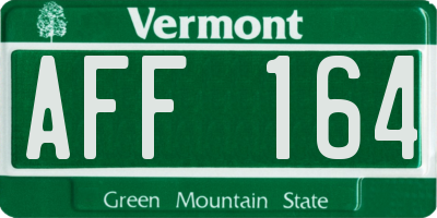 VT license plate AFF164