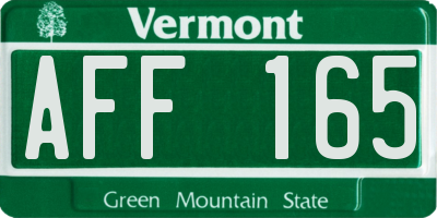 VT license plate AFF165