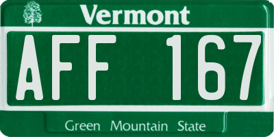 VT license plate AFF167