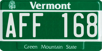 VT license plate AFF168