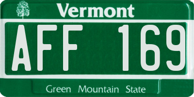 VT license plate AFF169