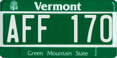 VT license plate AFF170