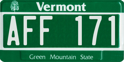 VT license plate AFF171