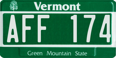 VT license plate AFF174