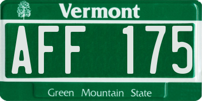 VT license plate AFF175