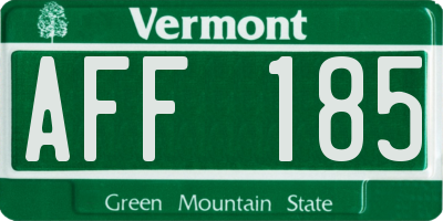 VT license plate AFF185