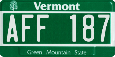 VT license plate AFF187