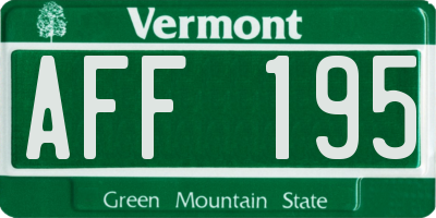 VT license plate AFF195
