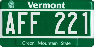 VT license plate AFF221