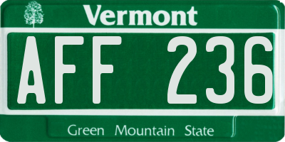 VT license plate AFF236