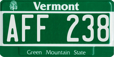 VT license plate AFF238