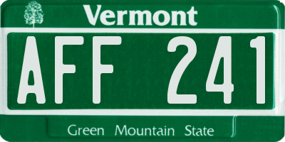 VT license plate AFF241