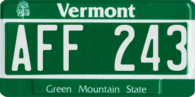 VT license plate AFF243