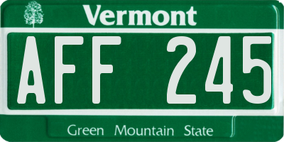 VT license plate AFF245