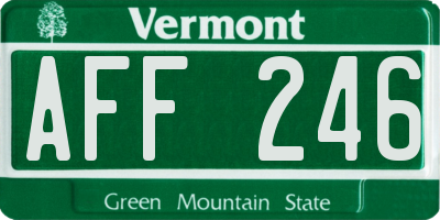 VT license plate AFF246