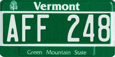 VT license plate AFF248