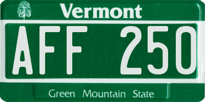 VT license plate AFF250
