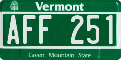 VT license plate AFF251