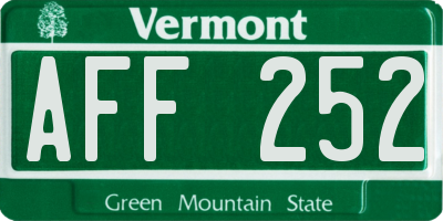 VT license plate AFF252