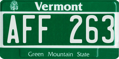 VT license plate AFF263