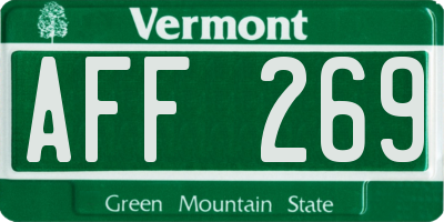 VT license plate AFF269