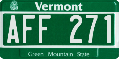 VT license plate AFF271