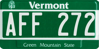 VT license plate AFF272