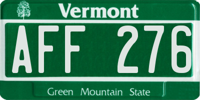 VT license plate AFF276