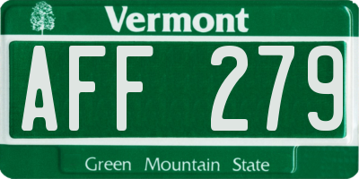 VT license plate AFF279