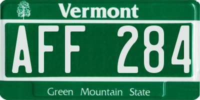 VT license plate AFF284