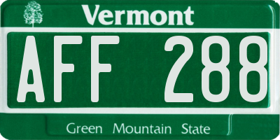 VT license plate AFF288
