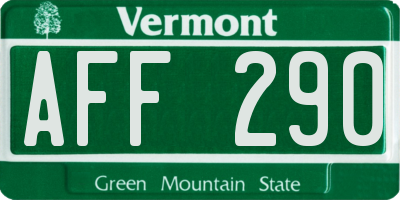 VT license plate AFF290