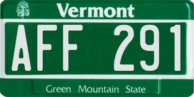 VT license plate AFF291