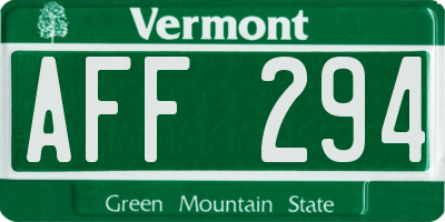 VT license plate AFF294