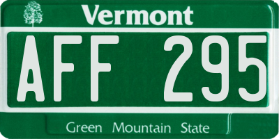 VT license plate AFF295