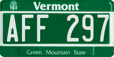 VT license plate AFF297