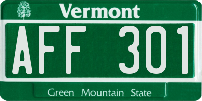 VT license plate AFF301