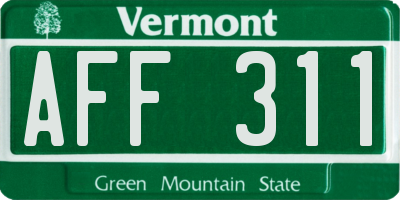 VT license plate AFF311