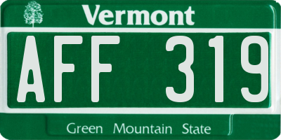 VT license plate AFF319