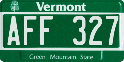VT license plate AFF327