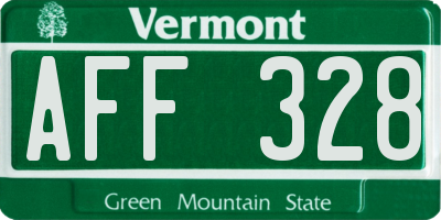 VT license plate AFF328
