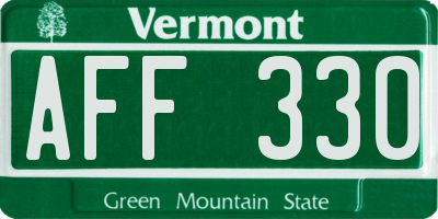 VT license plate AFF330