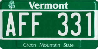 VT license plate AFF331