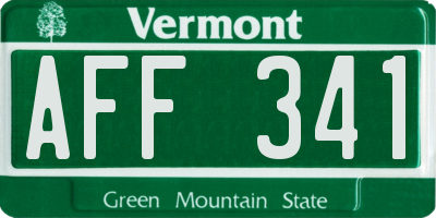 VT license plate AFF341