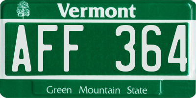 VT license plate AFF364