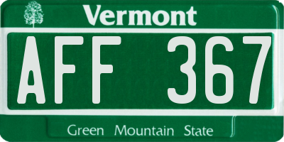 VT license plate AFF367